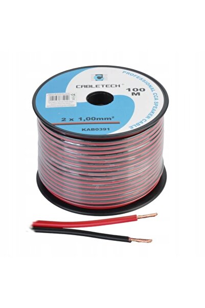 Cabletech Cablu 2x1,00 împletit pentru bandă LED, rolă 100m