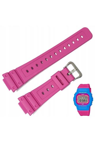 Casio Curea originală din plastic roz pentru ceasul G-SHOCK DW-5600TB