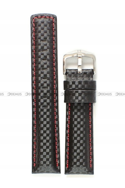 NO BRAND Curea din piele WR100 HIRSCH CARBON, 22 mm, 02592052