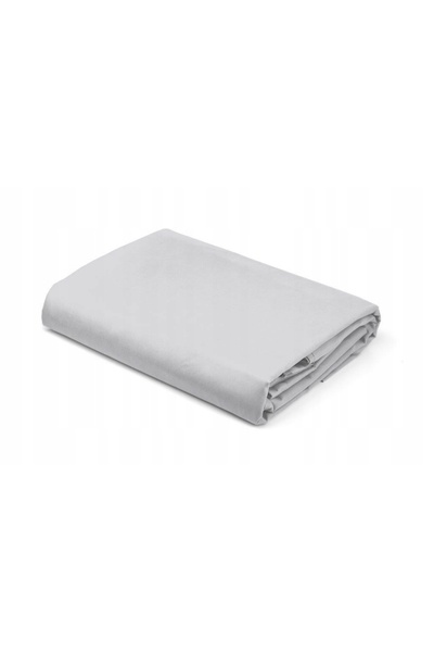 NO BRAND Cearșaf de pat din bumbac satinat cu elastic 200x220 Pure Silver Det...