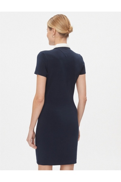 Tommy Jeans DW0DW17410, rochie casual, r.L, albastru marin