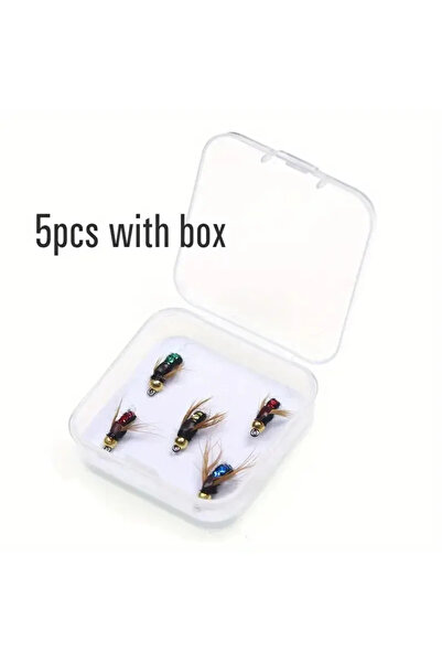 Choice1 5pcs With Box 5/10pcs Artificial Insect Fishing Bait, Fast Sinking Br...