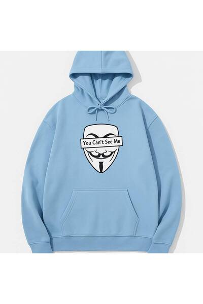 JANTIL MODA Unisex Oversize 3 Thread Threaded Kangaroo Pocket "Anonymous Mask...
