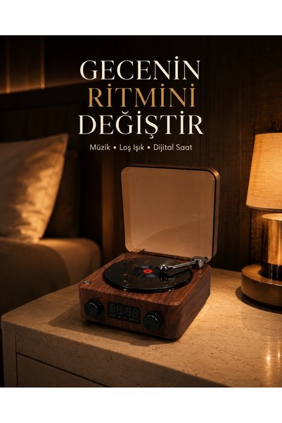 Epilons Gece Lambası Bluetooth Hoparlör Dijital Saat Çok Fonksiyonlu Su Dalgası Işıklı