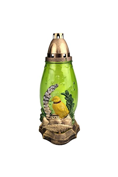 LCA Set 4 x Candela din Sticla cu Decoratiune Pasti, Pui
