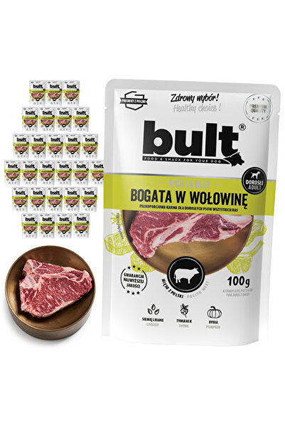 Bult Hrană umedă completă pentru câini, bogată în vită, pliculețe 30x100g