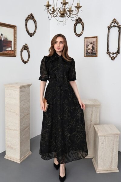 SEREMONİ BUTİK Black Bowknot Dress