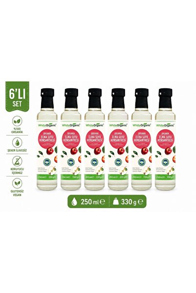 White Organic Organik Elma Suyu Konsantresi 330 Gr 6 Adet Glütensiz Vegan