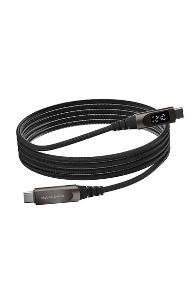 Mobile Origin Καλώδιο USB-C σε USB-C CB4, 240W, LCD, 480Mbps, 1.5μ, Μαύρο
