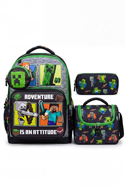 çantamgelsin Set of 4, Boy's Patterned Primary School School Bag + Lunch Box ...