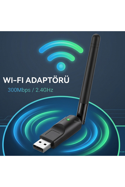 wiks 300Mbps USB WiFi Adaptörü 2.4GHz Kablosuz Ağ Alıcısı USB 2.0 Tak Çalıştır