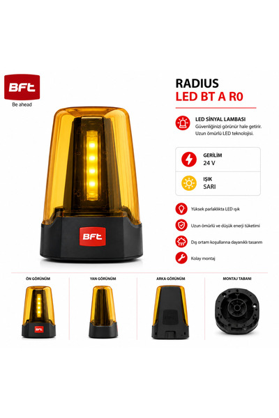 BFT Radius Flaşör Lamba 24V (Universal Tepe Lambası)