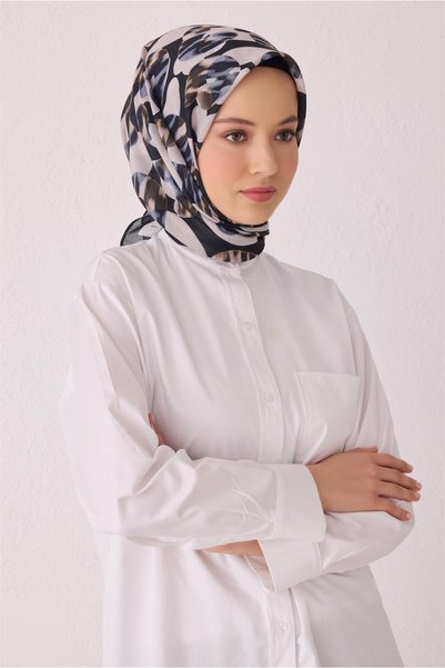 Belli Fresh Geometric Pattern Black Tela Scarf 1020 - 02