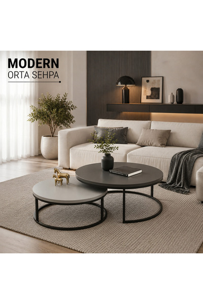 EVDERA MOBİLYA LÜKS İKİLİ ORTA SEHPA