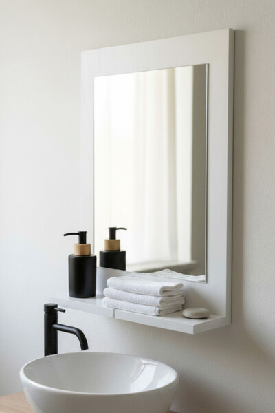 Soyoe Aynalı Banyo Rafı Lavabo Aynası Banyo Aynası Koridor Aynası Premium Ser...