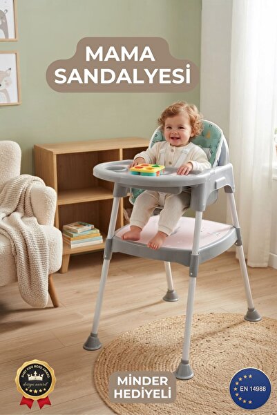 wappa 3in1 Çalışma Masası, Mama Sandalyesi, Masa, Sandalye Ayıcık Model Rahat...