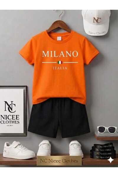 Leto Lykia Summer Children's T-Shirt Shorts Unisex Striped Milan Italy Printed