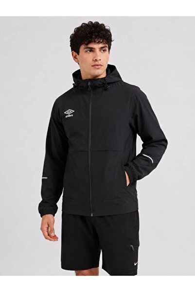 UMBRO Milo Hooded Men's Black Zippered Hooded Sports Sweatshirt - Fc0501