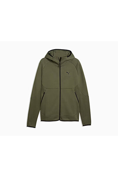 Puma PUMATECH FULL-ZIP HOODIE سترة رجالية يومية 69395186 باللون الأخضر