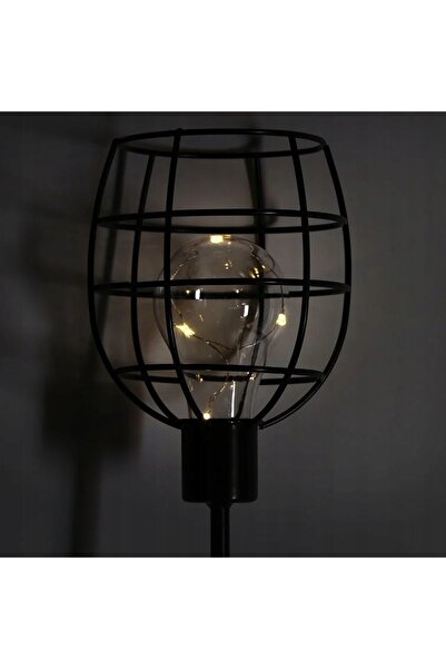 NO BRAND Lampion Solar LED de podea din metal negru 90 cm I