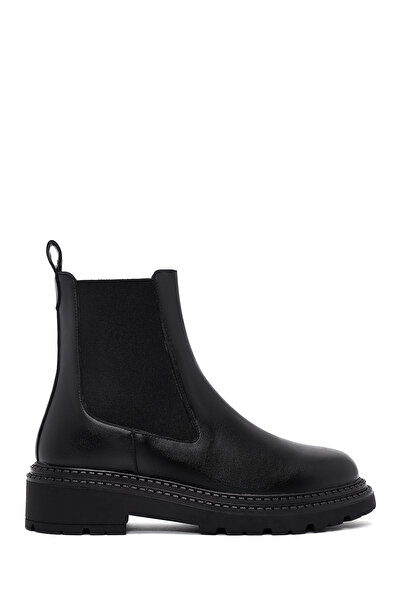 Derimod Women's Black Thick Soled Chelsea Boots Wf240004Sv