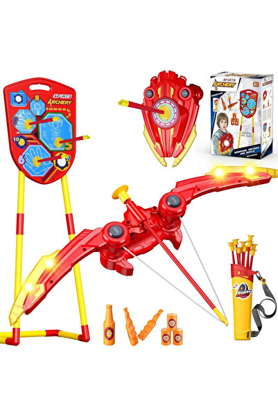 EZ ARCHERY Jucărie exterior pentru copiii arcuș cu țintă și săgeți cu ventuza