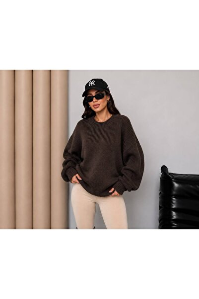 Cherry Butik Crew Neck Casual Draped Sweater
