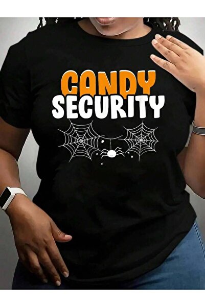 k222 Candy Security Funny Adult Costume Halloween Black Graphic T Shirts Tee