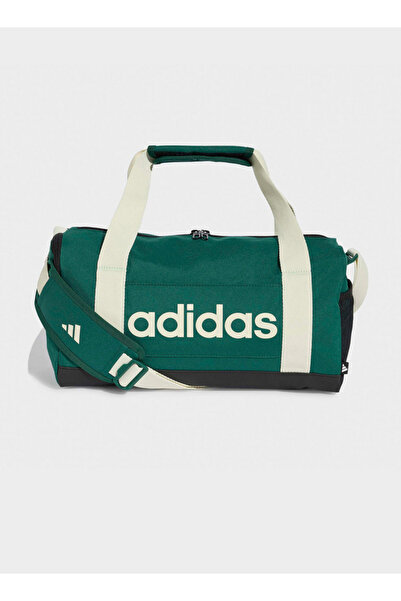 adidas Linear Logo Print Duffel Bag with Adjustable Straps