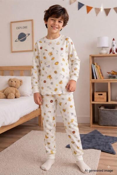 Pina Kids Boy's New Season Cotton Patterned Pajama Set Tkm1022