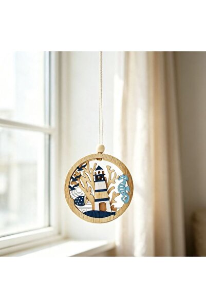 idei Set 3 buc decoratiuni suspendabile din lemn stil marin 16 cm, pandantive...