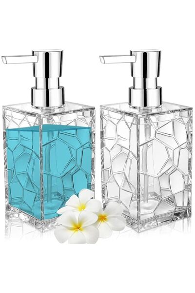 Generic P PIPITA Hand Soap Dispenser Set, Clear Acrylic Plastic Liquid Pump B...