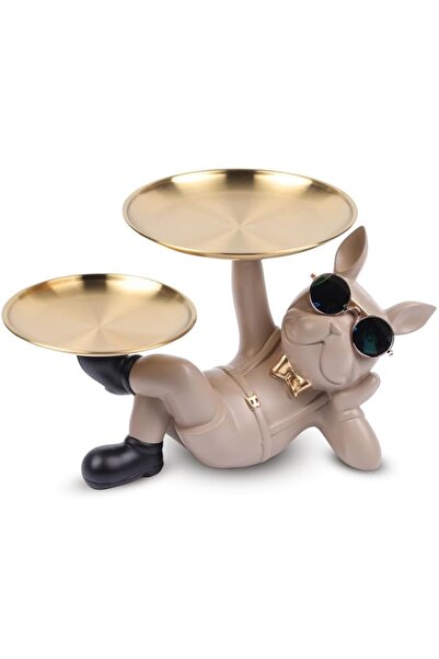 Generic Brand Decorative Sculpture Bulldog, Key Tray Modern Black, Key Rack H...