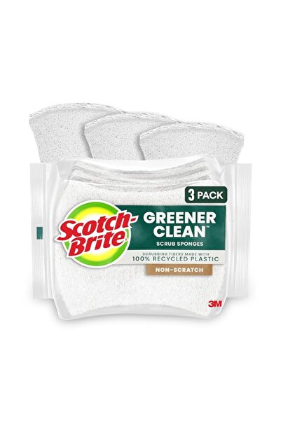 Generic Scotch-Brite Greener Clean Non-Scratch Scrub Sponge, Recycled Scrubbe...
