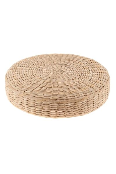 Generic outdoor cushion Straw Round Pouf Tatami Cushion Weave Handmade Pillow...