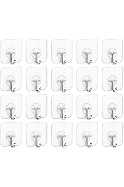 Generic 20 PCS Heavy Duty Adhesive Wall Hooks – Strong Self-Stick Hangers for...