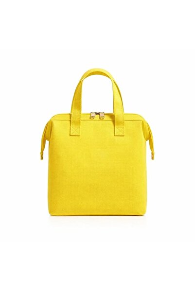 Generic Yellow Insulated Lunch Bag, Leak-Protected Bento Tote for Work or Sch...