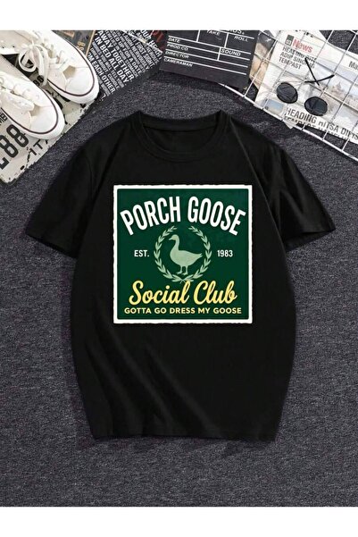 25W Porch Goose Social Club Women's Graphic T-Shirt | Fashionable Casual Top,...