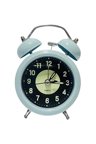 Generic Brand 5-Inch Twin Bell Table Alarm Clock, Sky Blue, Silent Movement, ...