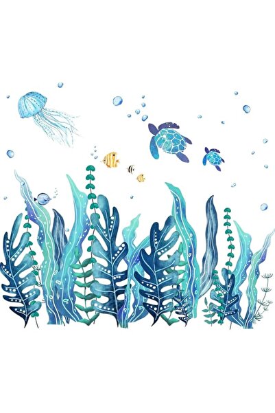 Generic Brand ARS® 5 Sheets 3D Under The Sea Wall Decals | Seaweed, Sea Turtl...