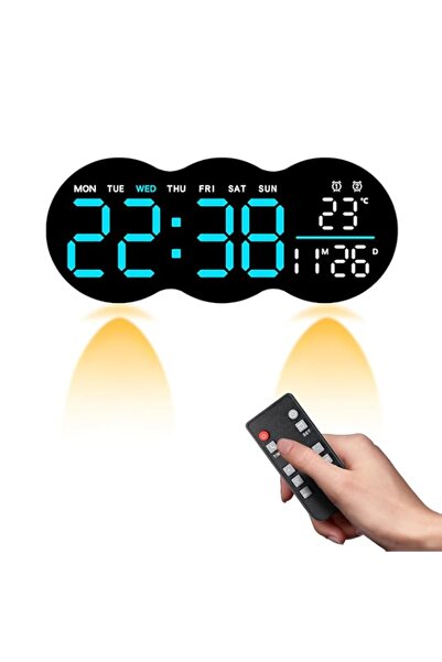 Generic Brand 11.9" Digital Clock, WEKUBA Wall Clock with Remote Control,Digi...