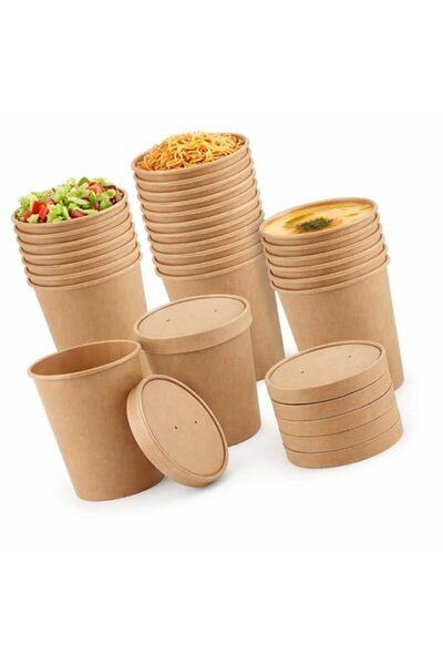 Generic Sweet seven Bulk Case of 50 Sets - 32 oz. Paper Food Containers with ...
