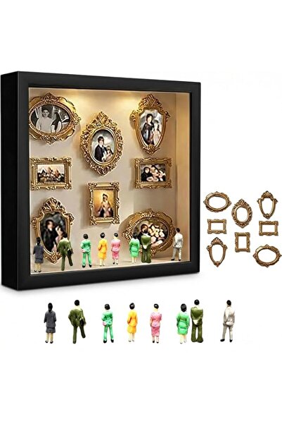 Generic Brand DIY Mini Museum Silhouette Box Kit with Gold Mini Frames and Fi...