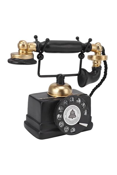 Generic Ejoyous Retro Decorative Phone Model, Resin Vintage Telephone Statue ...