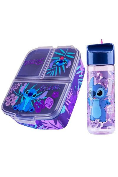 Generic Disney Stitch Kids Lunchbox with Compartments and Water Bottle for Sc...