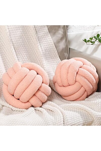 Generic Brand Namalu 2 Pcs Knot Pillows Decorative Round Ball Throw Plush Pil...