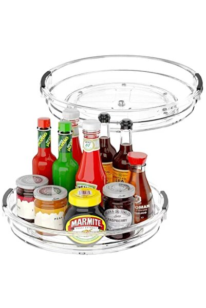 Generic Clear 2 Pack Lazy Susan Turntable Organizer for Cabinets and Countert...