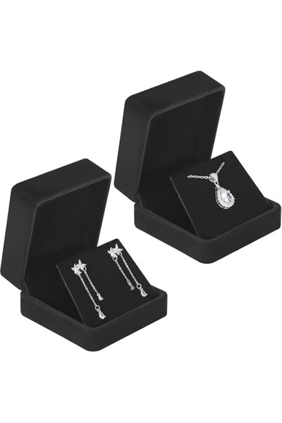 Generic Brand Joyzzz Earring Gift Box, 2PCS Black Velvet Jewelry Storage Box ...