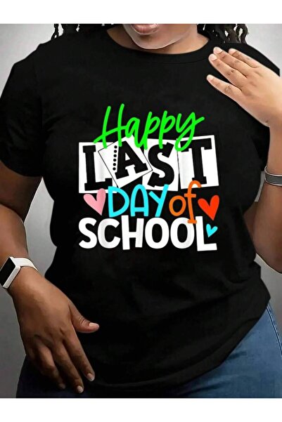 9JY Funny Happy Last Day Of For Teacher Student Gifts Back To School Black Gr...