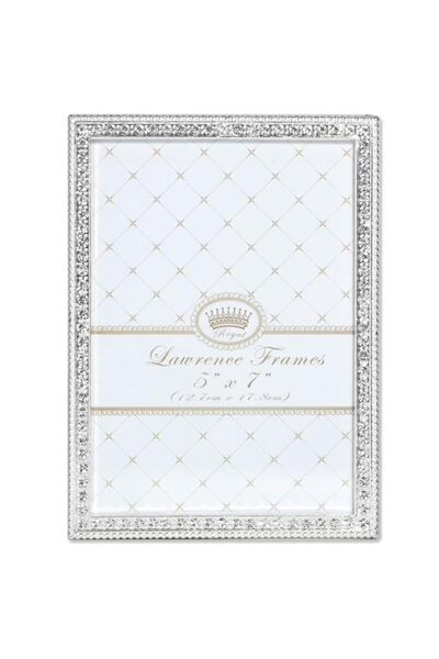 Generic Brand Lawrence Frames 5x7 Sarah Silver Metal Crystal Picture Frame